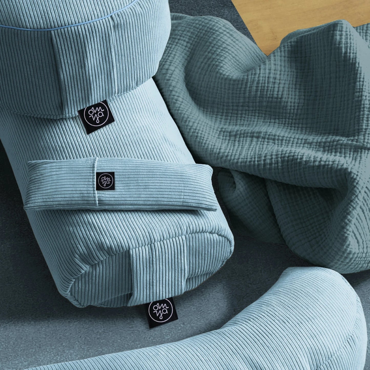 Shavasana Decke - Aqua Musselin