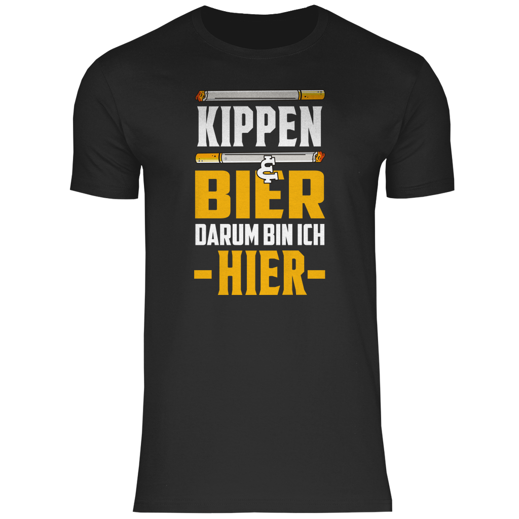 Herren T-Shirt Kippen und Bier
