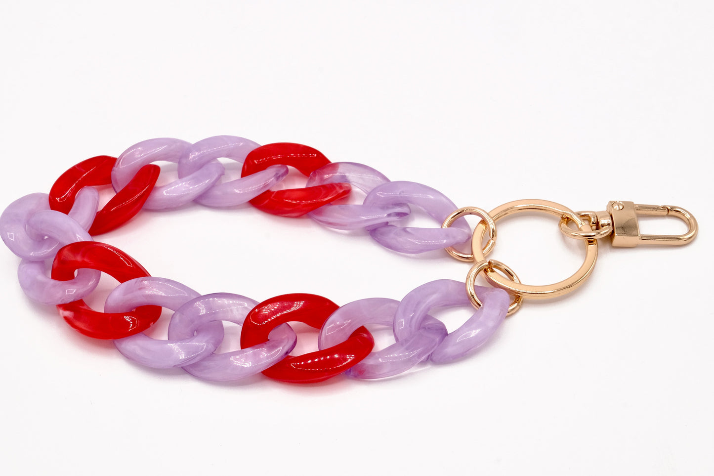 Schlüsselanhänger mit Karabiner Lila/Rot