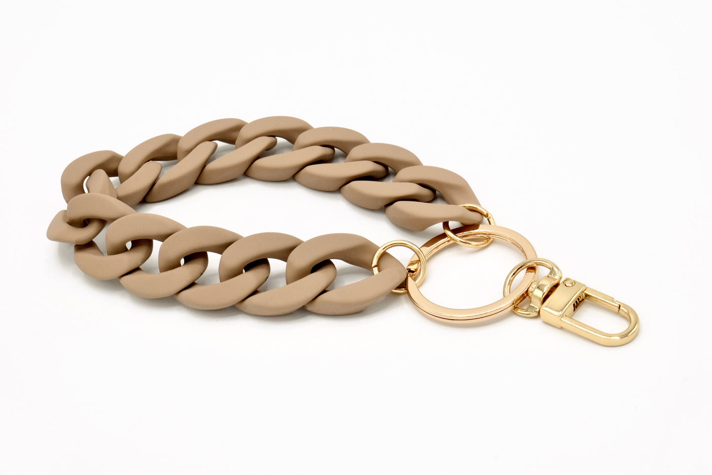 Schlüsselanhänger mit Karabiner "RUBBER EDITION" Beige