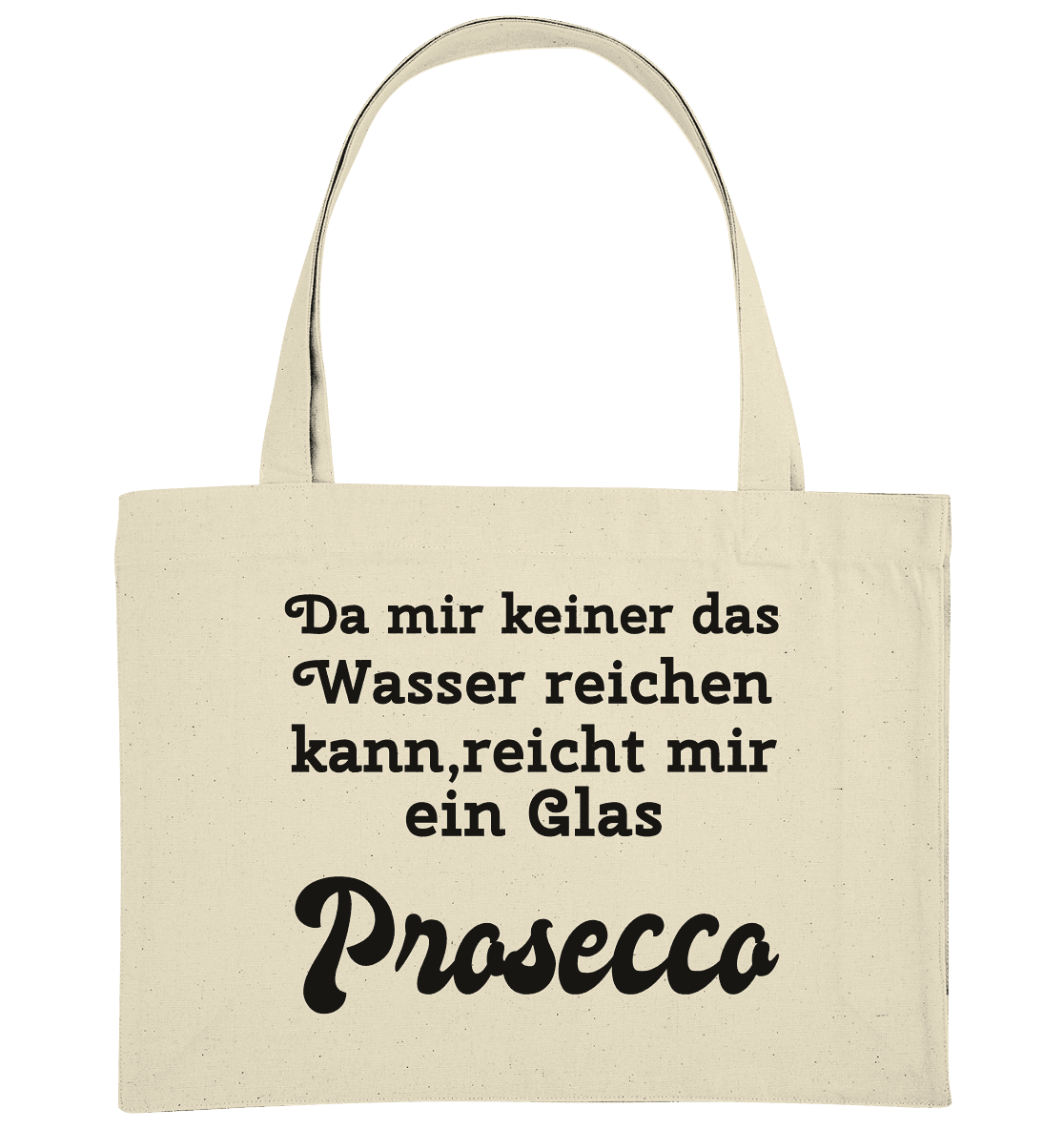 Organische Einkaufstasche von Designe Munich Palms mit Spruch, ideal für nachhaltiges Einkaufen, faltbar und stilvoll.