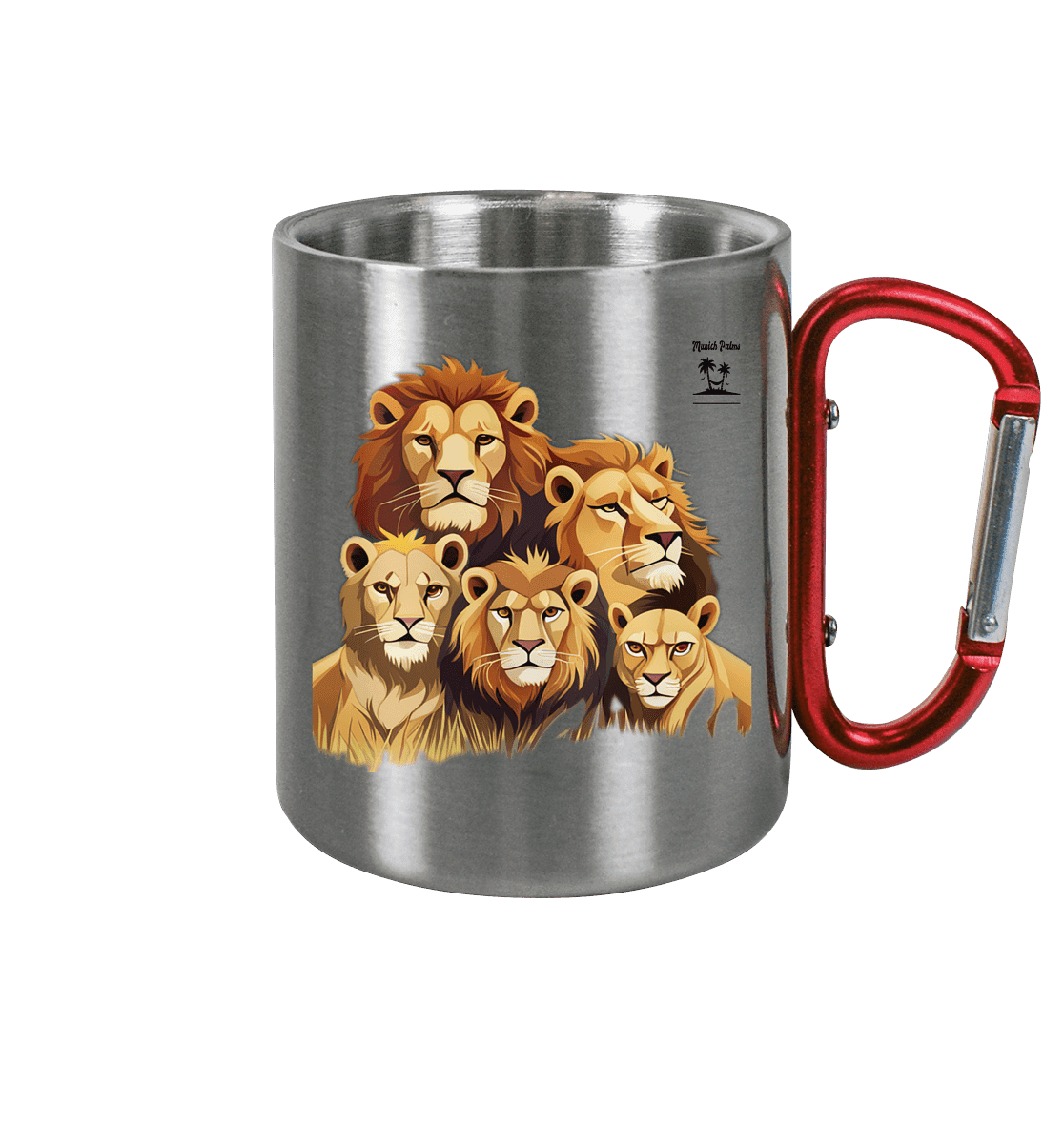 Design Munich Palms Löwenrudel - Edelstahl Tasse - Online Kaufhaus München