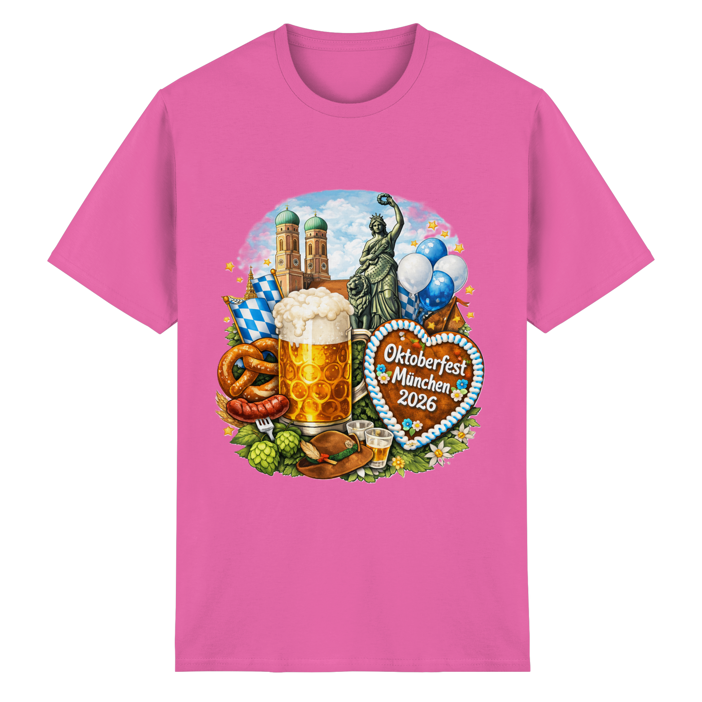 Oktoberfest T-Shirt 2026 "Munich Palms" | Dein stylisches Wiesn-Shirt - Heavy Cotton T-Shirt