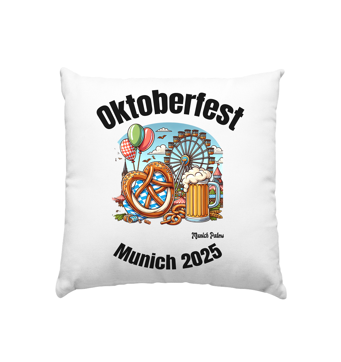Oktoberfest Munich 2025: Munich Palms Design - Cushion 40x40cm