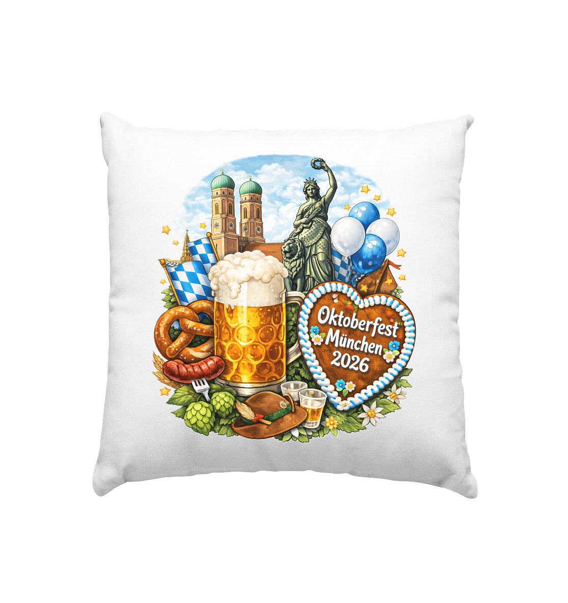 Oktoberfest 2026 Kissen | "Munich Palms" Deko für dein Zuhause- 40x40cm