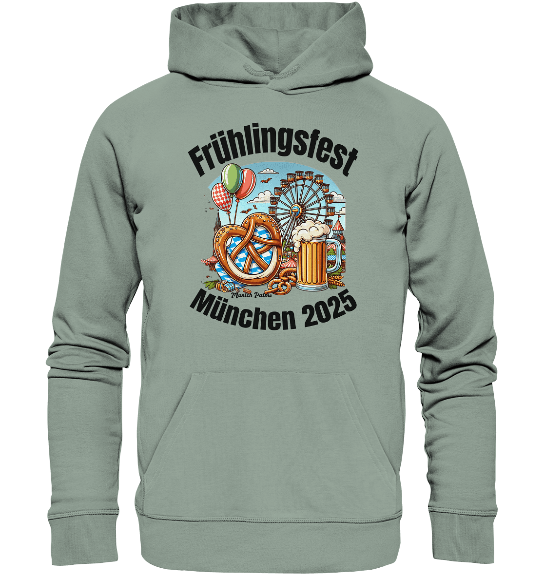 Frühlingsfest München 2025: Munich Palms Design - Organic Hoodie - Online Kaufhaus München