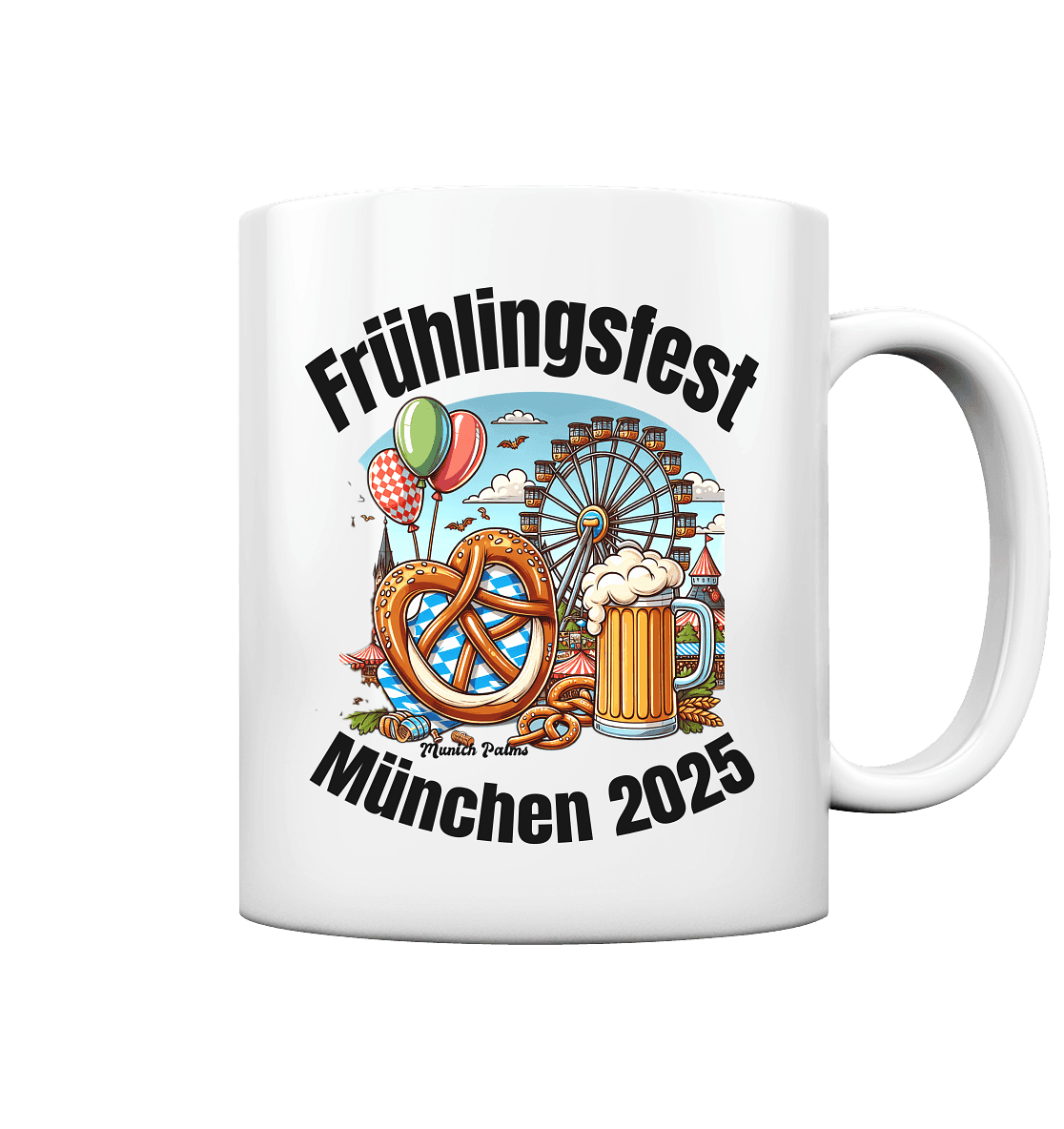 Frühlingsfest München 2025: Munich Palms Design - Tasse glossy - Online Kaufhaus München