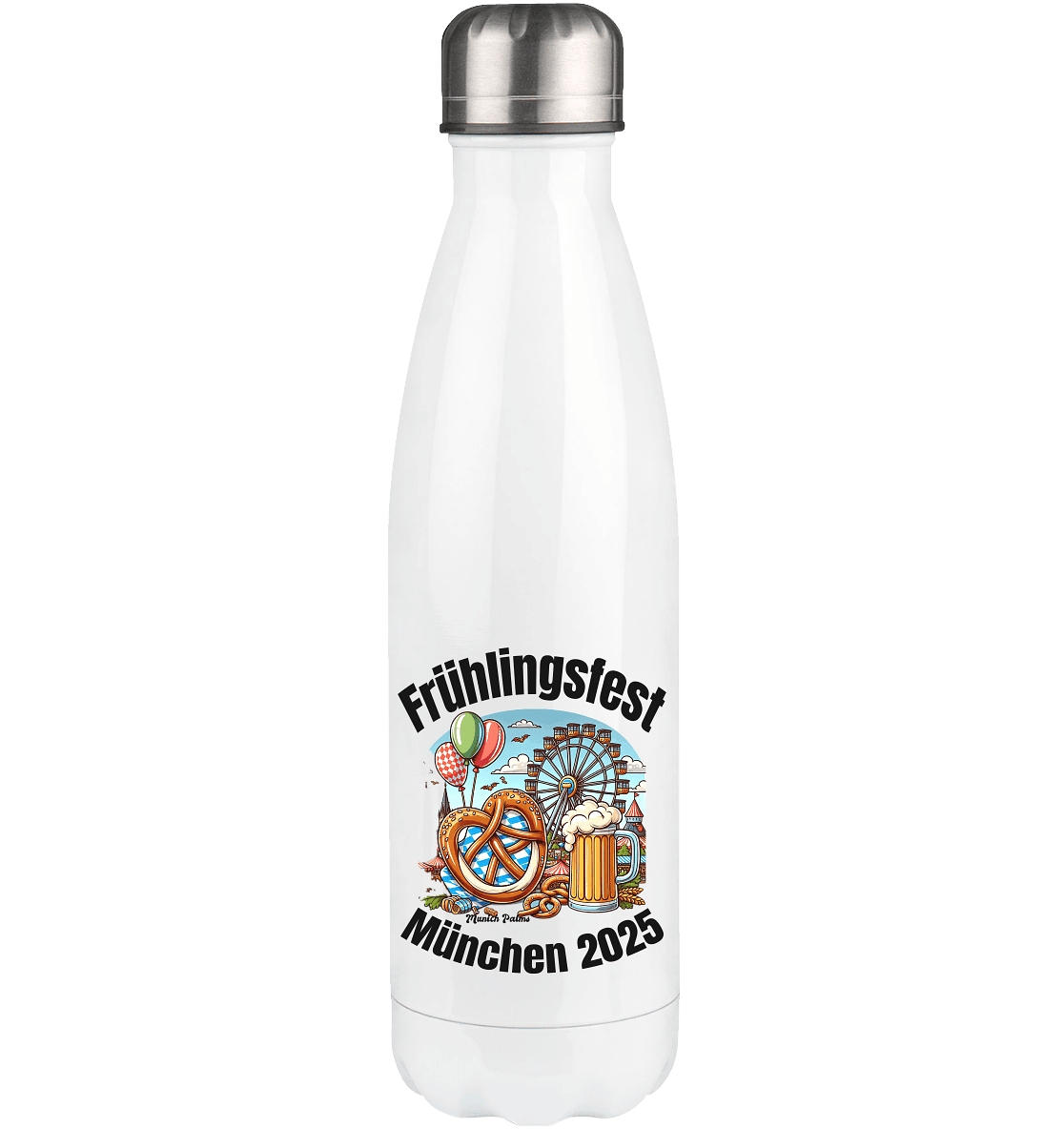 Frühlingsfest München 2025: Munich Palms Design - Thermoflasche 500ml - Online Kaufhaus München