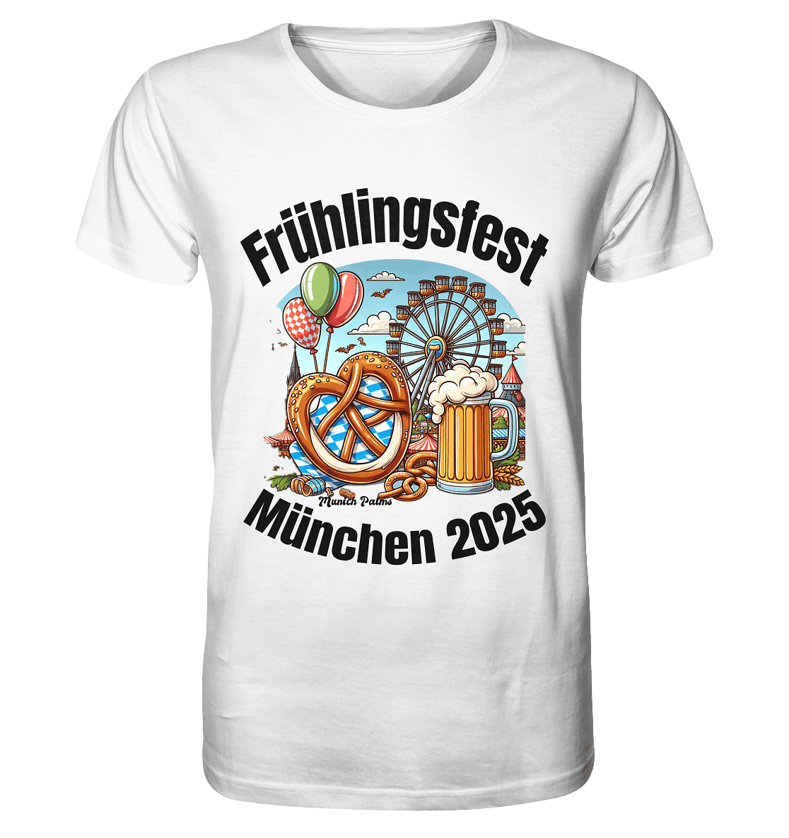 Frühlingsfest München 2025: Munich Palms Design - Organic Shirt - Online Kaufhaus München