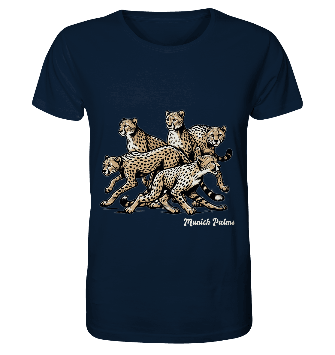 Geparden Rudel Design by Munich Palms - Organic Basic Shirt - Online Kaufhaus München