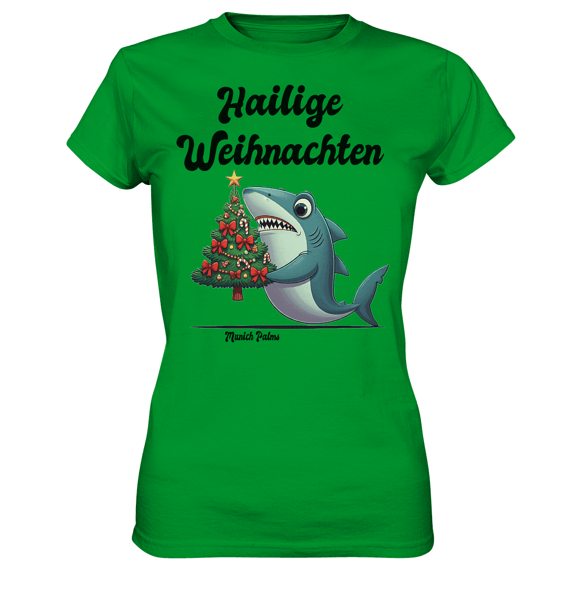 Hailige Weihnachten Haifisch mit Christbaum Design Munich Palms - Womens Premium Classic T-Shirt - Online Kaufhaus München