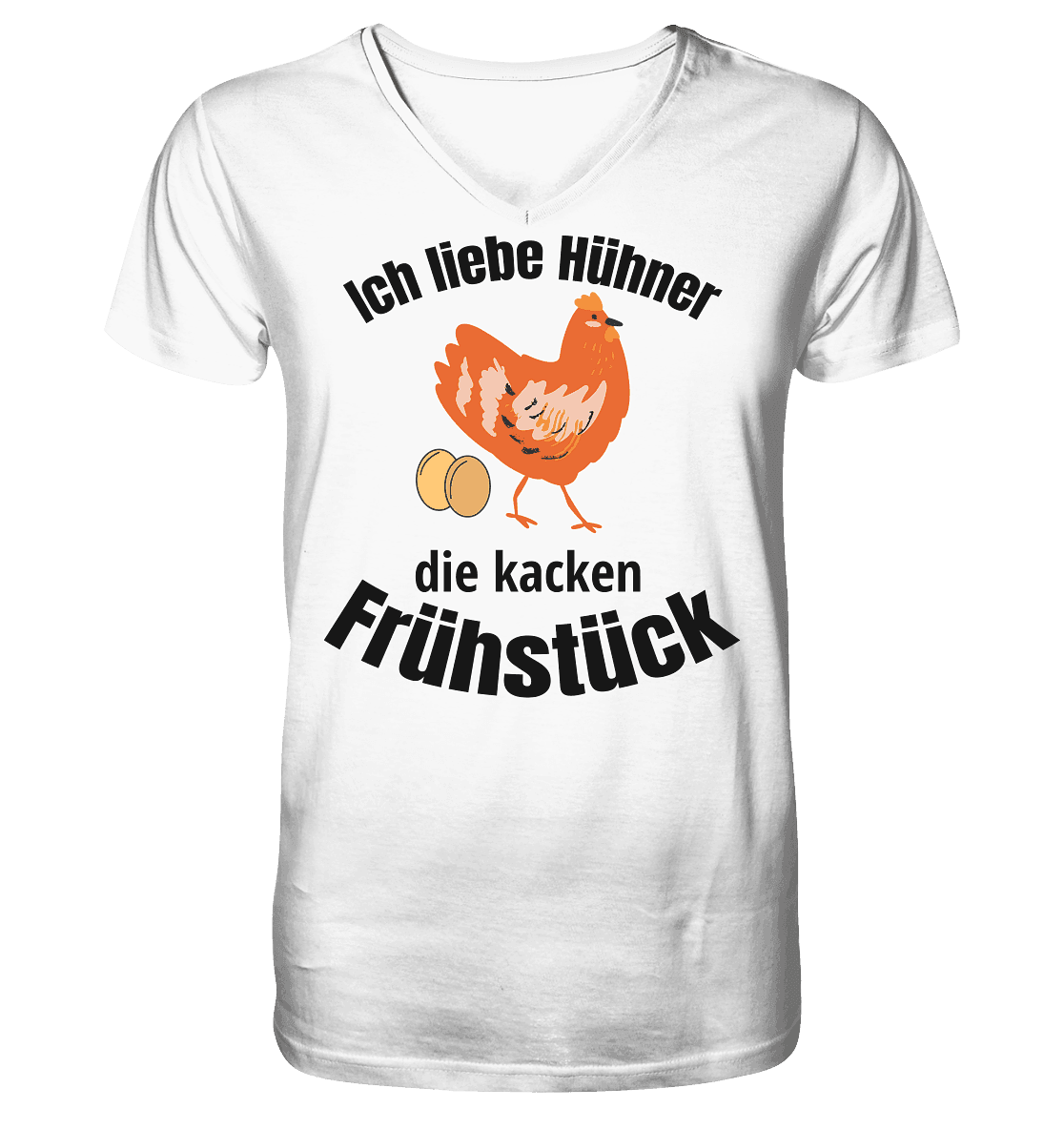 Ich liebe Hühner die kacken Frühstück - Mens Organic V-Neck Shirt - Online Kaufhaus München