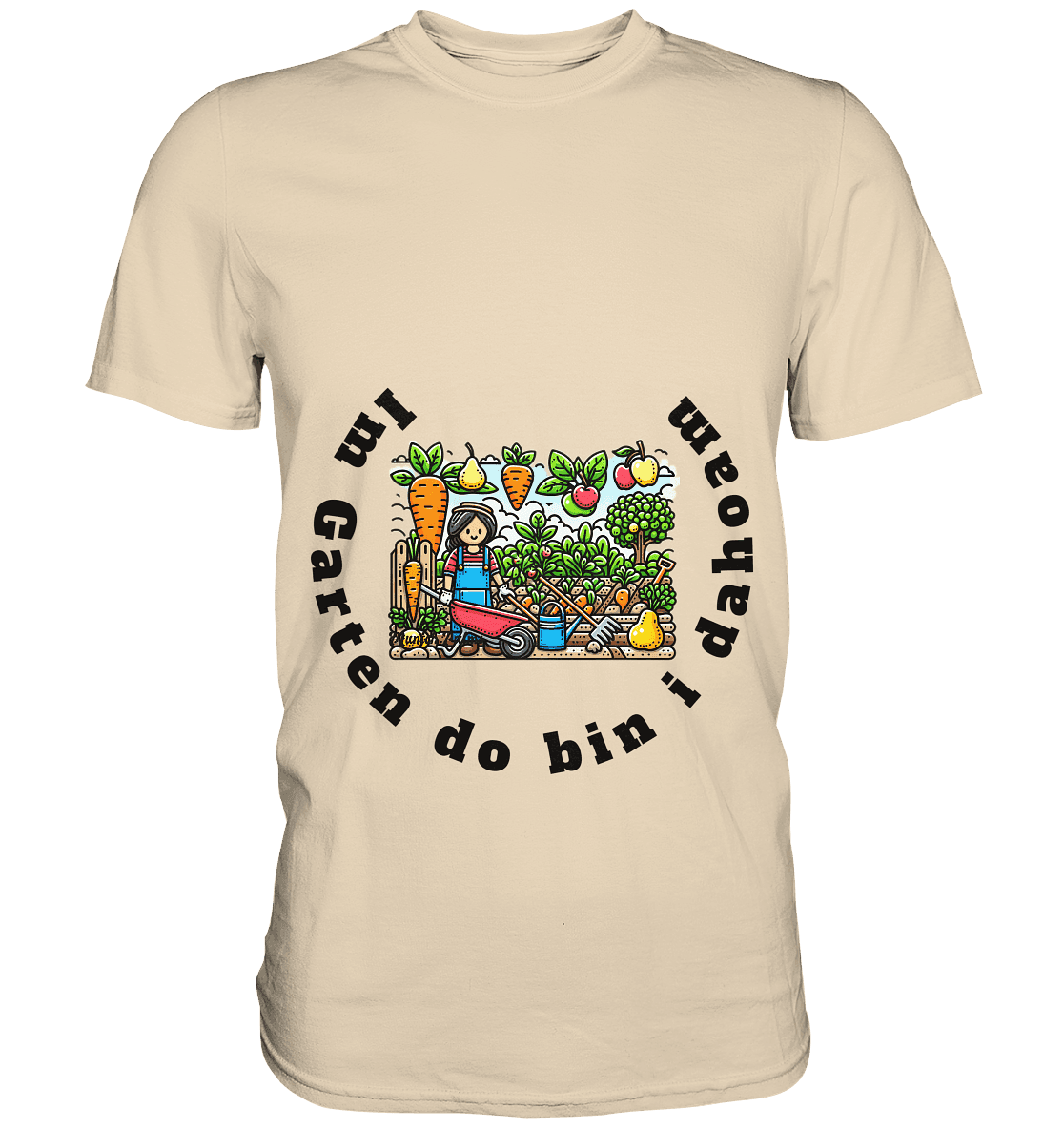 Im Garten da bin i dahoam -bayrisch -Design Munich Palms - Premium Shirt - Online Kaufhaus München