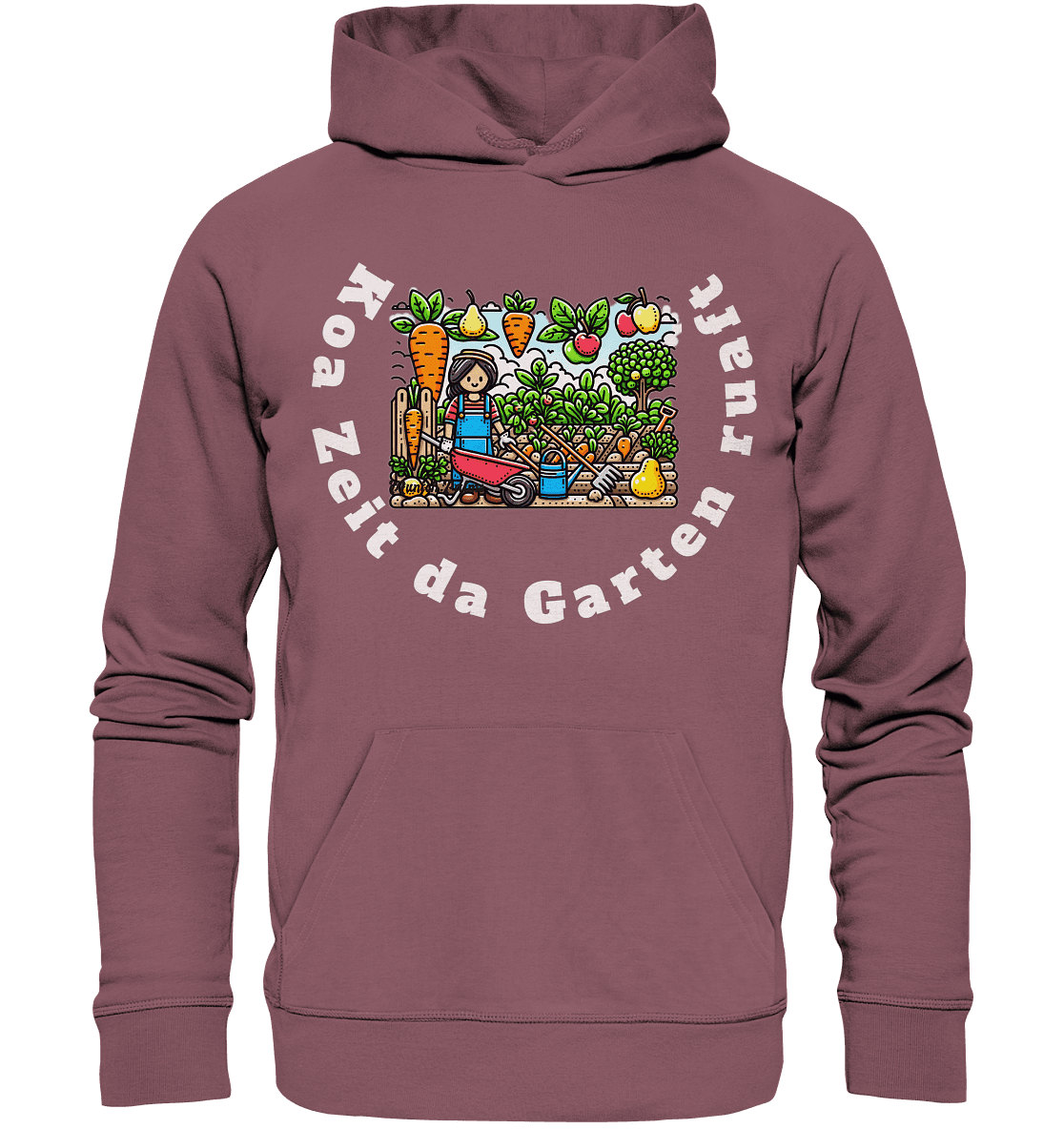 Koa Zeit da Garten ruaft -bayrisch - Design Munich Palms - Organic Hoodie - Online Kaufhaus München