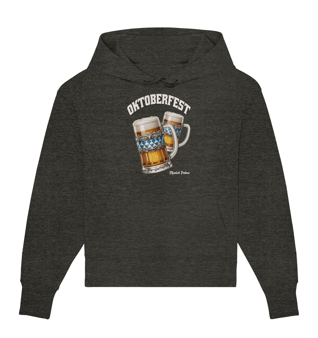 Oktoberfest Maßkrüge mit bayrisches Design by Munich Palms - Organic Oversize Hoodie - Online Kaufhaus München