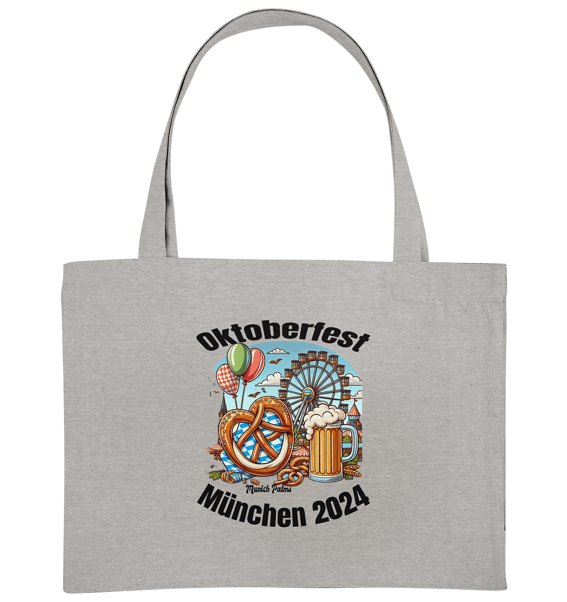 Oktoberfest München 2024 lizensiert , Design Munich Palms - Organic Shopping-Bag - Online Kaufhaus München