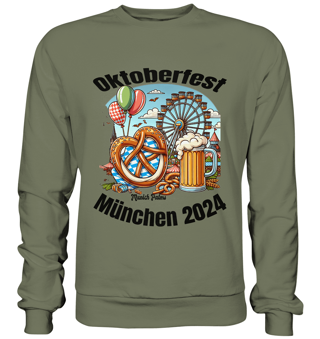 Oktoberfest München 2024 lizensiert , Design Munich Palms - Premium Sweatshirt - Online Kaufhaus München