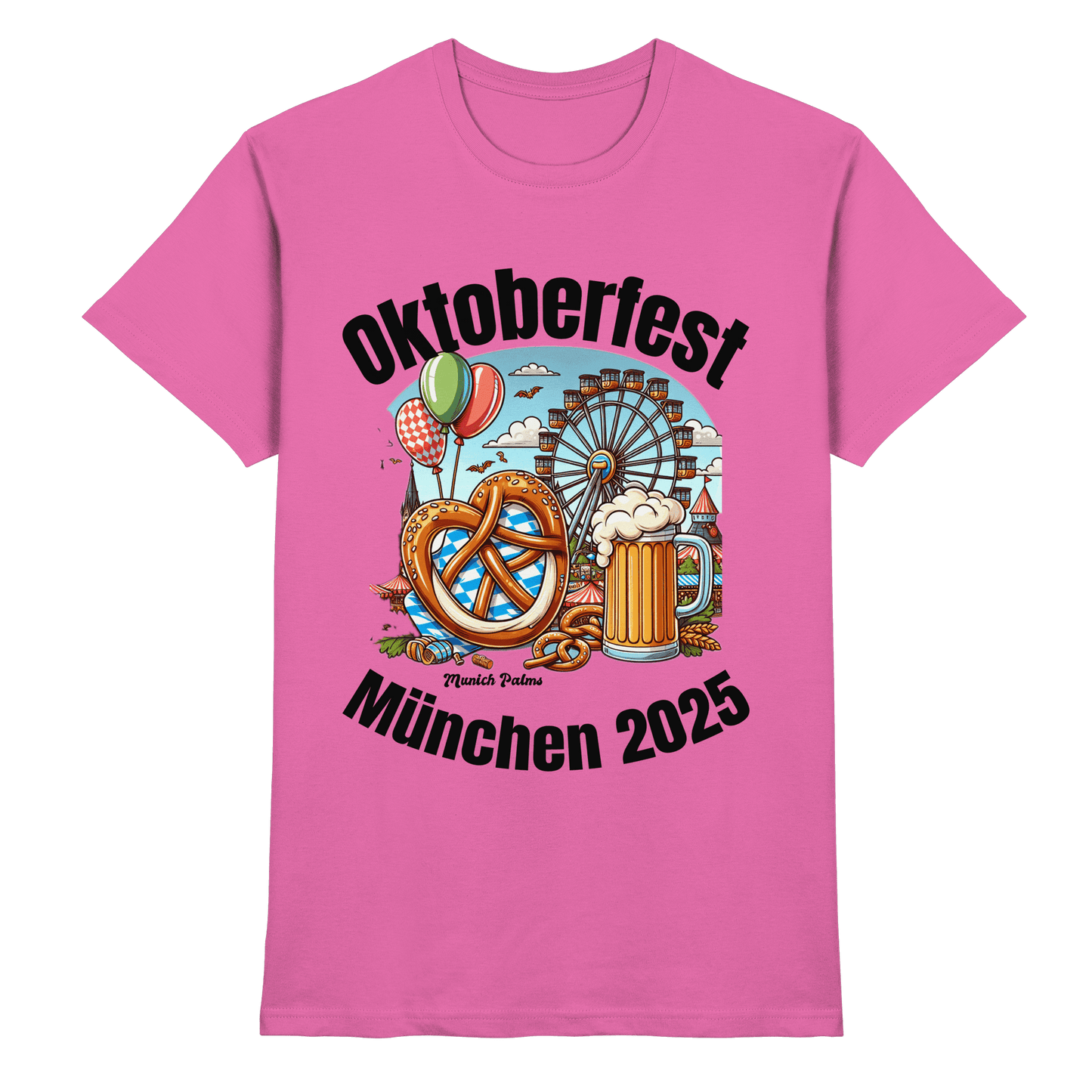Oktoberfest München 2025 : Munich Palms Design - Heavy Cotton T-Shirt - Online Kaufhaus München