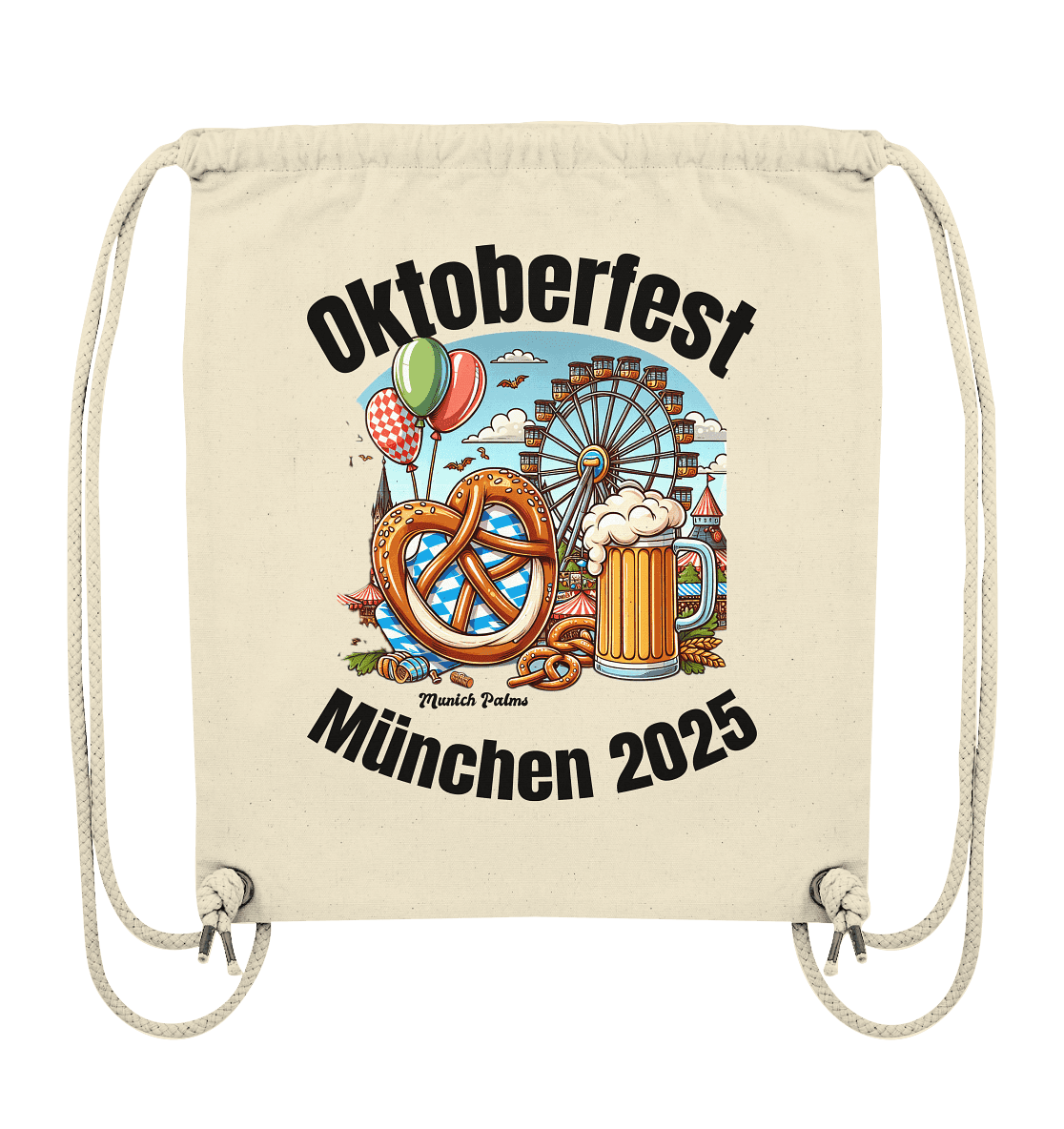 Oktoberfest München 2025 : Munich Palms Design - Organic Gym-Bag - Online Kaufhaus München