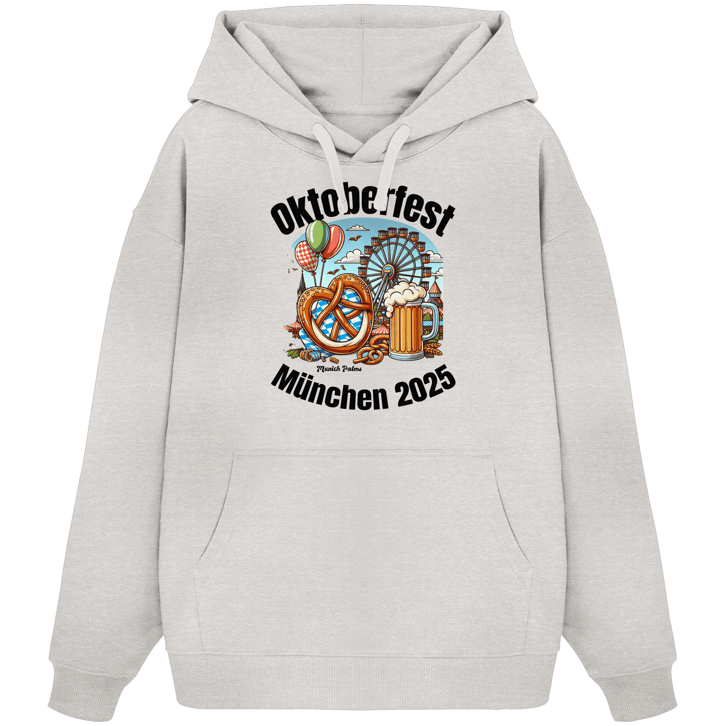 Oktoberfest München 2025 : Munich Palms Design - Organic Oversize Hoodie - Online Kaufhaus München
