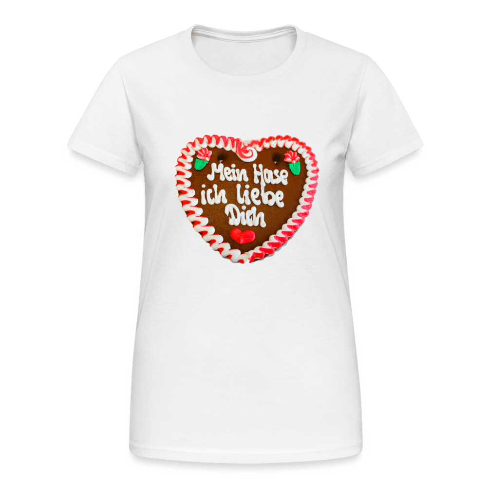 Damen - Frauen Gildan Heavy T-Shirt Lebkuchenherz Mein Hase ich liebe Dich - Online Kaufhaus München