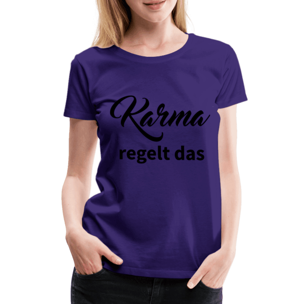 Damen - Frauen Premium T-Shirt Karma regelt das - Online Kaufhaus München