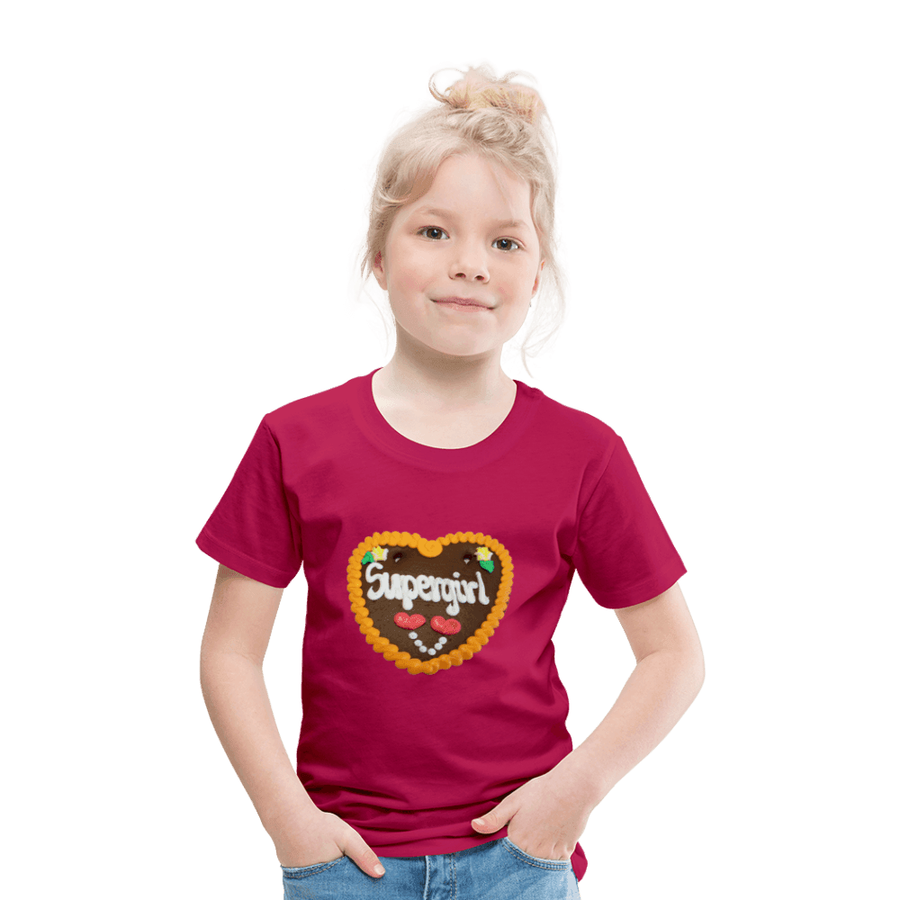 Kinder Premium T-Shirt Lebkuchenherz Supergirl Munich Palms - Online Kaufhaus München