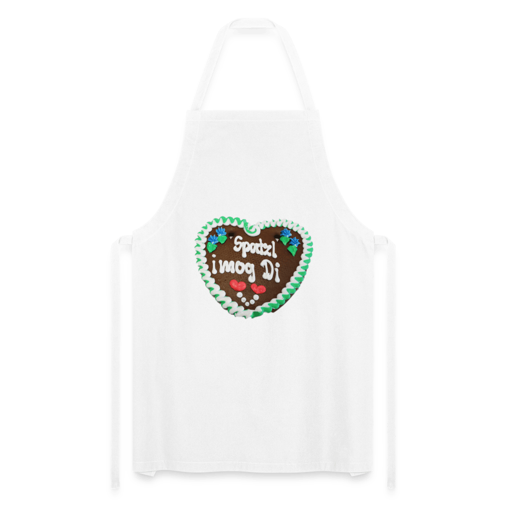 Bayerische Herzlichkeit in der Küche: Kochschürze "Spatzl, i mog di" - Online Kaufhaus München