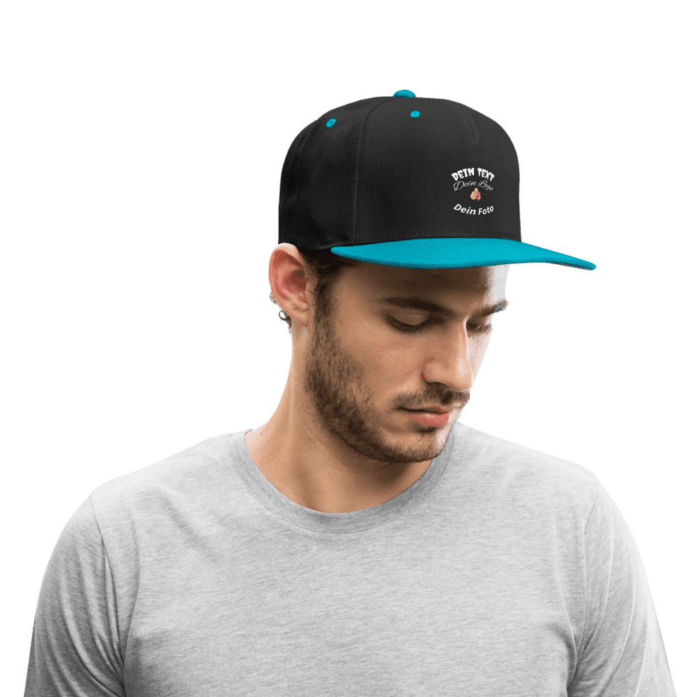 Individuelle Kontrast Snapback Caps: Mit eigenem Text & Logo gestalten - Online Kaufhaus München