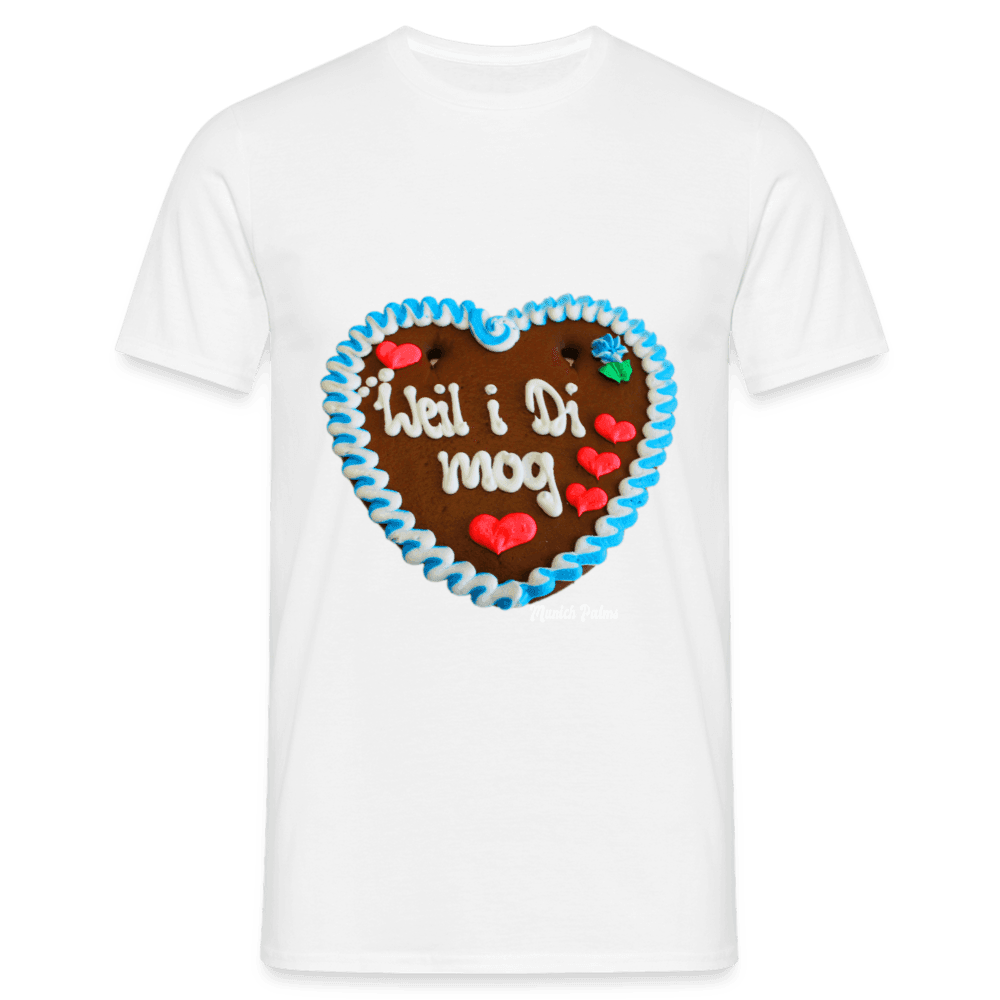 Herren - Männer T-Shirt Lebkuchenherz Weil i Di mog - Munich Palms - Online Kaufhaus München