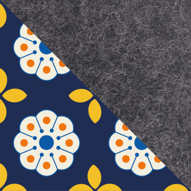 Umhängetasche für Google Pixel Fold | aus Filz und Bio-Baumwolle | anthrazit - bloom | Modell KEDJA