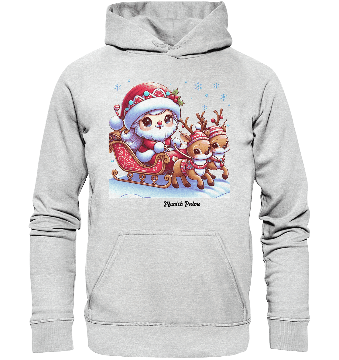 Weihnachten Nikolaus weiblich mit lieblichen Rentieren ,Design Munich Palms - Kids Premium Hoodie - Online Kaufhaus München