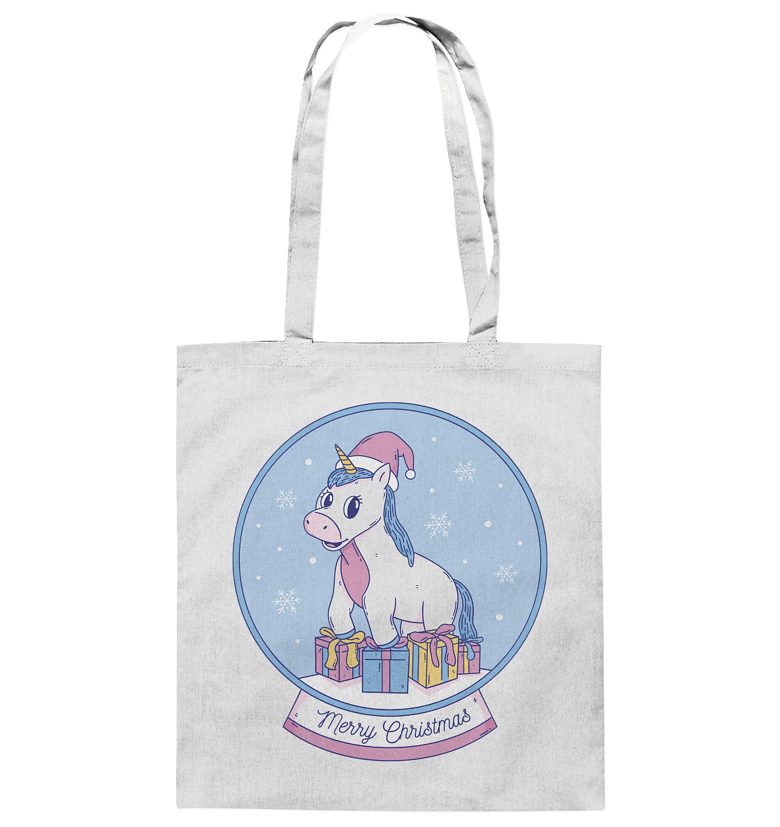 Weihnachten , Weihnachtskugel mit Einhorn , Unicorn Merry Christmas - Baumwolltasche - Online Kaufhaus München