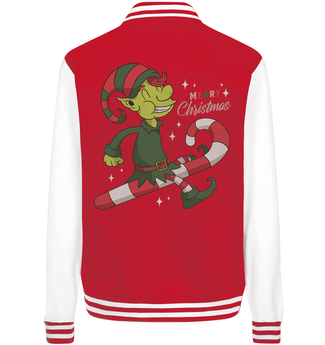 Weihnacht Design Netter Weihnachtself mit Zuckerstange Merry Christmas - College Jacket - Online Kaufhaus München