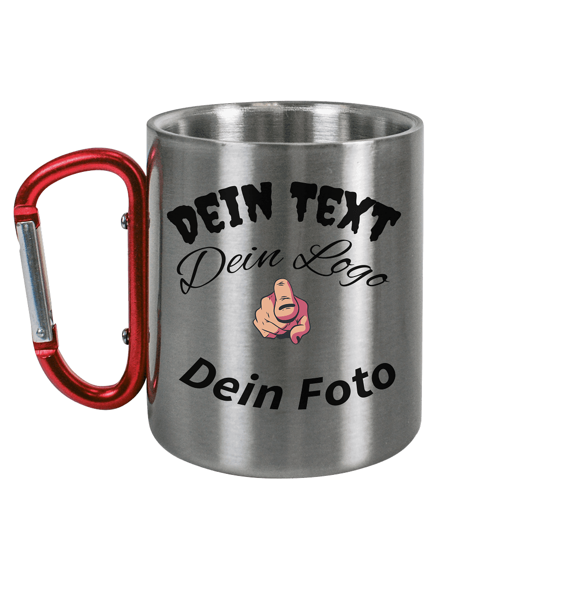 Dein Text ,Dein Logo,Dein Foto , Wunsch Design zum selbst gestalten - Edelstahl Tasse - Online Kaufhaus München