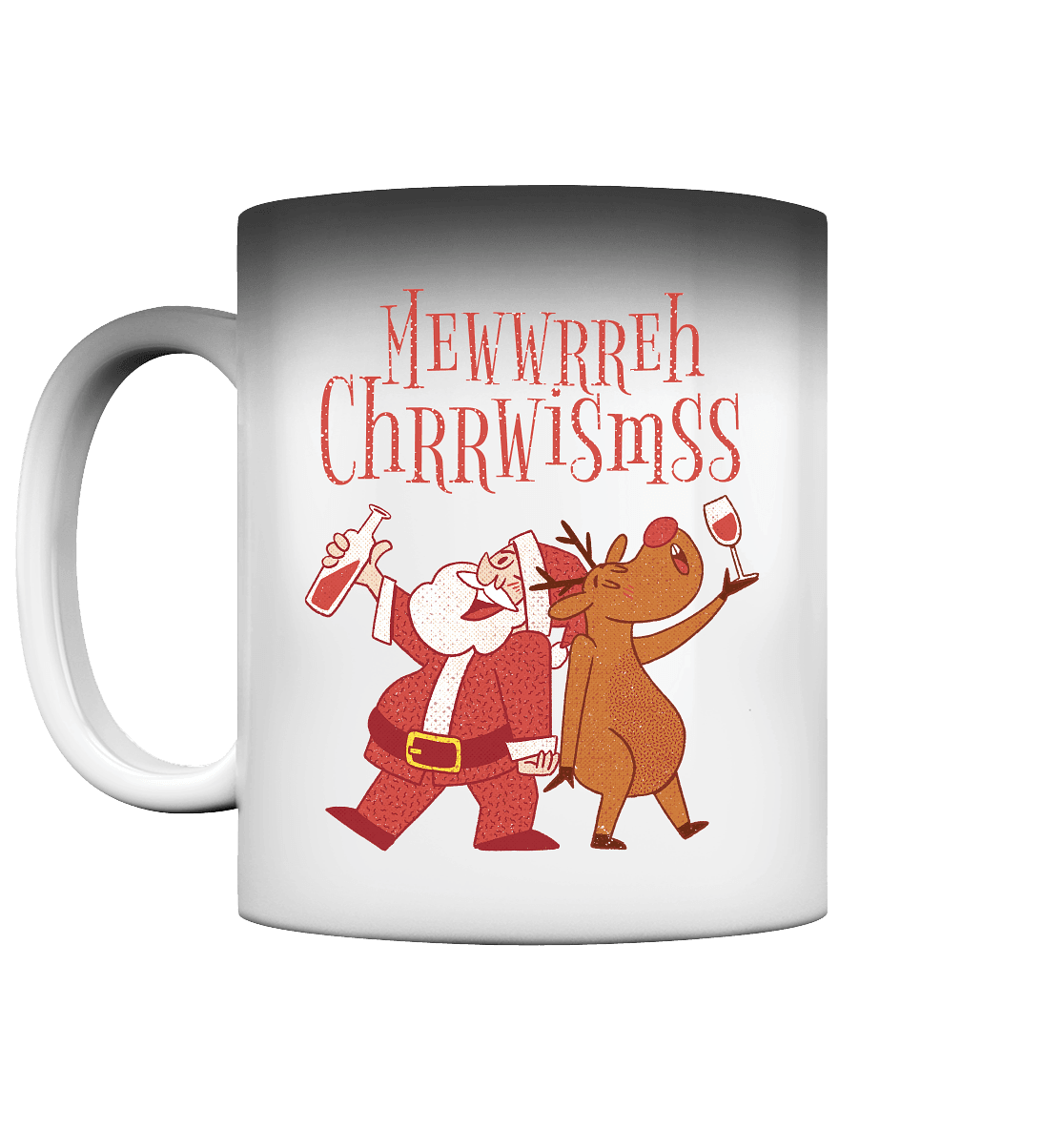 Betrunkerner Nikolaus mit Rentier - Magic Mug - Online Kaufhaus München