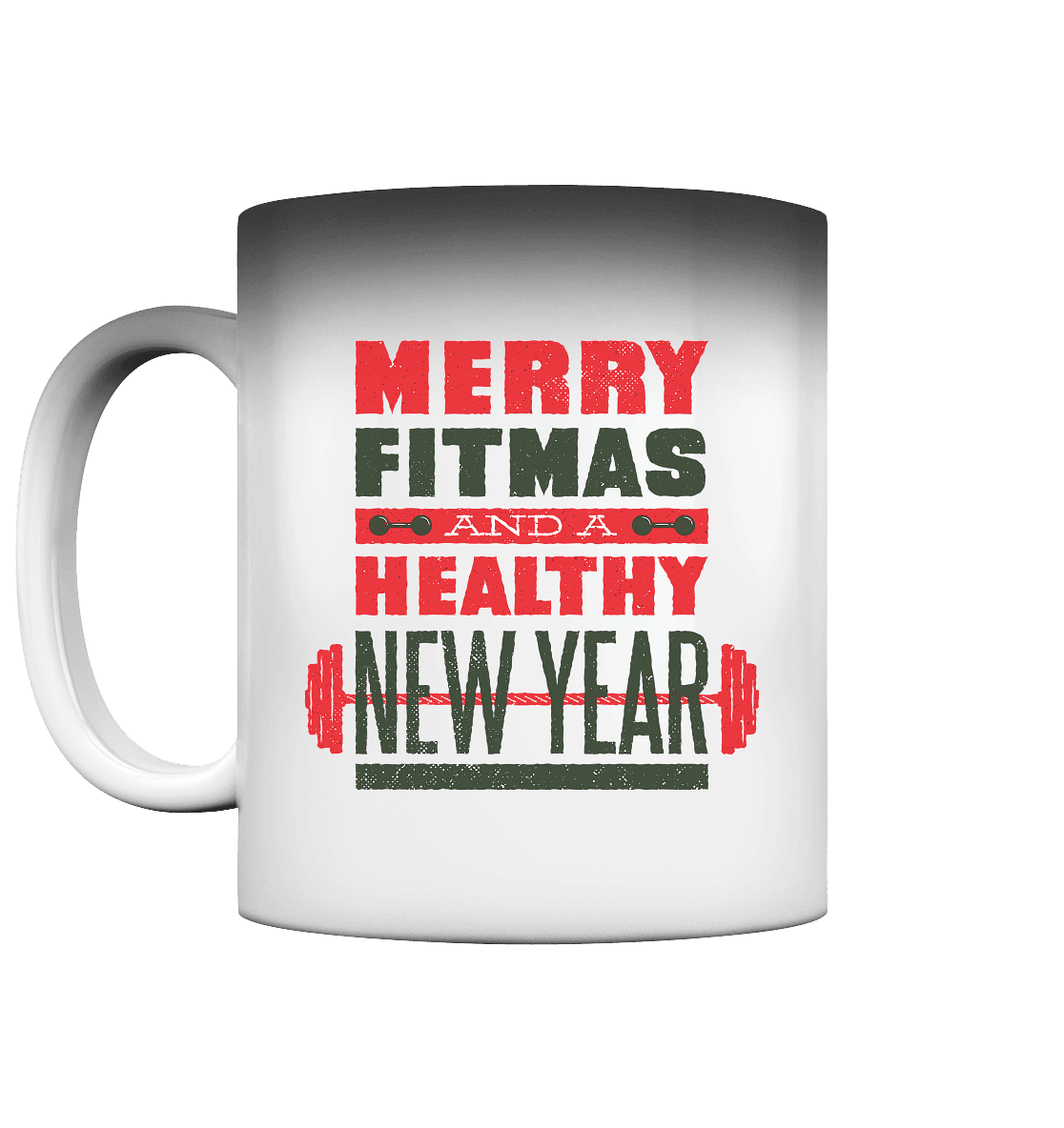 Weihnachtliches Design, Gym, Merry Fitmas and a Healthy New Year - Magic Mug - Online Kaufhaus München
