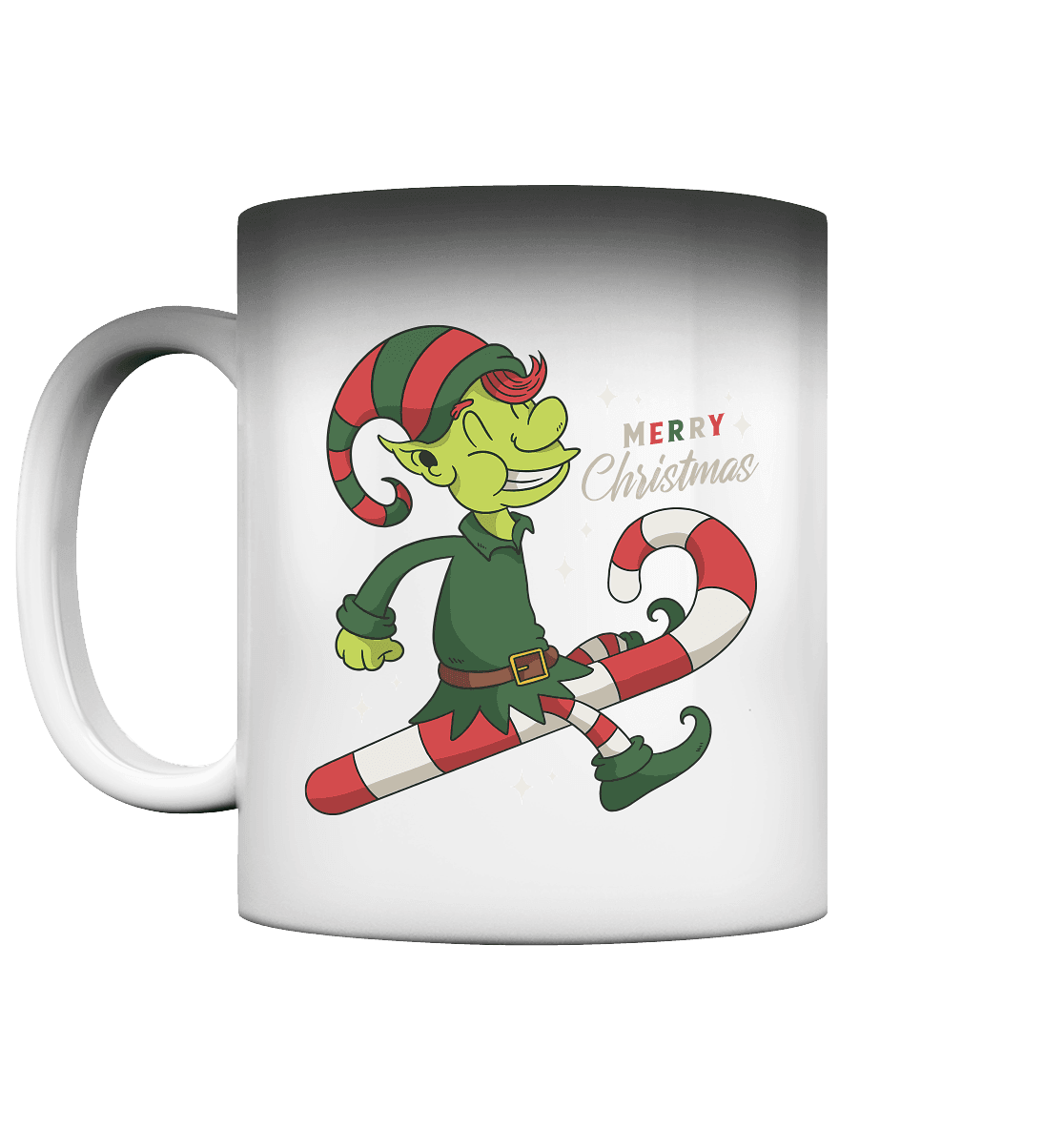 Weihnacht Design Netter Weihnachtself mit Zuckerstange Merry Christmas - Magic Mug - Online Kaufhaus München