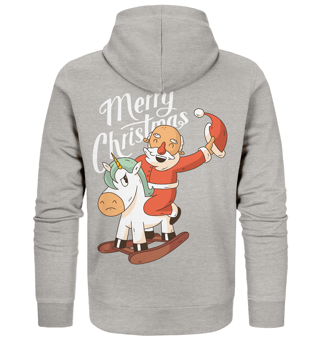 Weihnachten Nikolaus am Schaukelpferd Merry Christmas - Organic Zipper - Online Kaufhaus München