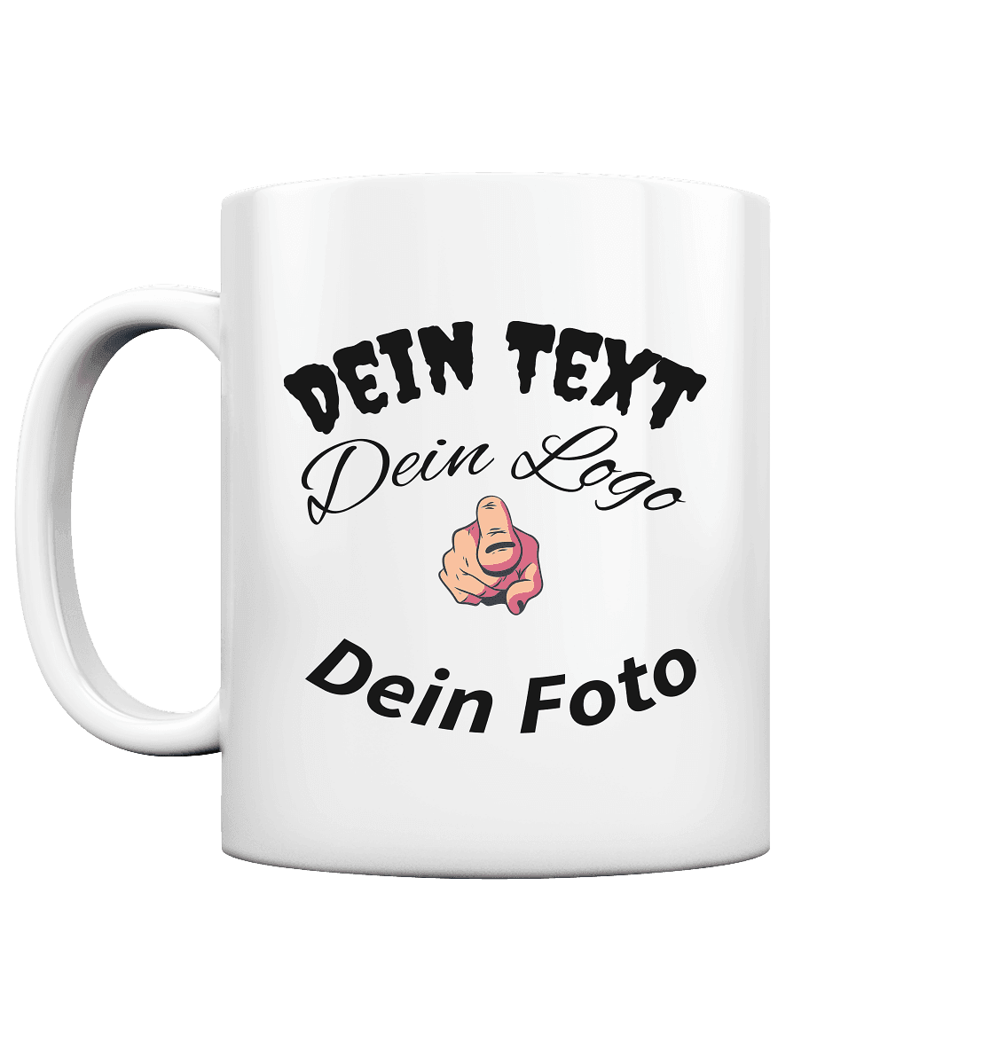 Dein Text ,Dein Logo,Dein Foto , Wunsch Design zum selbst gestalten - Tasse glossy - Online Kaufhaus München