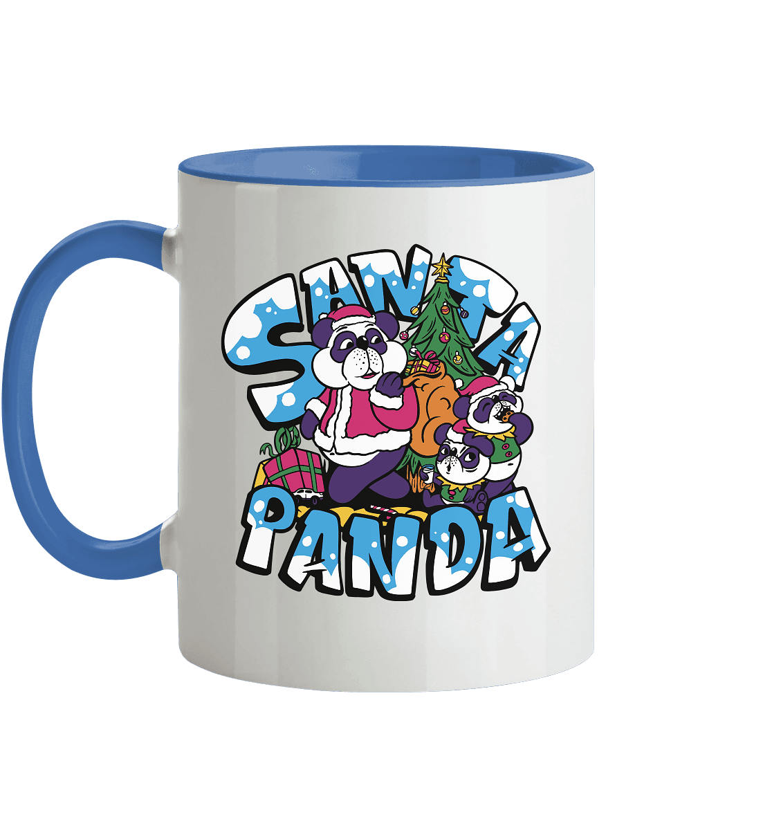 Weihnachten, Santa Panda , Nikolaus Panda ,Merry Christmas - Tasse zweifarbig - Online Kaufhaus München
