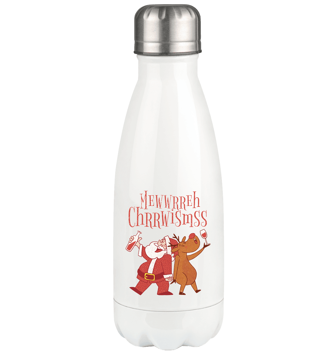 Betrunkerner Nikolaus mit Rentier - Thermoflasche 350ml - Online Kaufhaus München