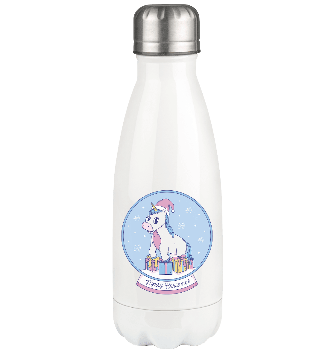 Weihnachten , Weihnachtskugel mit Einhorn , Unicorn Merry Christmas - Thermoflasche 350ml - Online Kaufhaus München