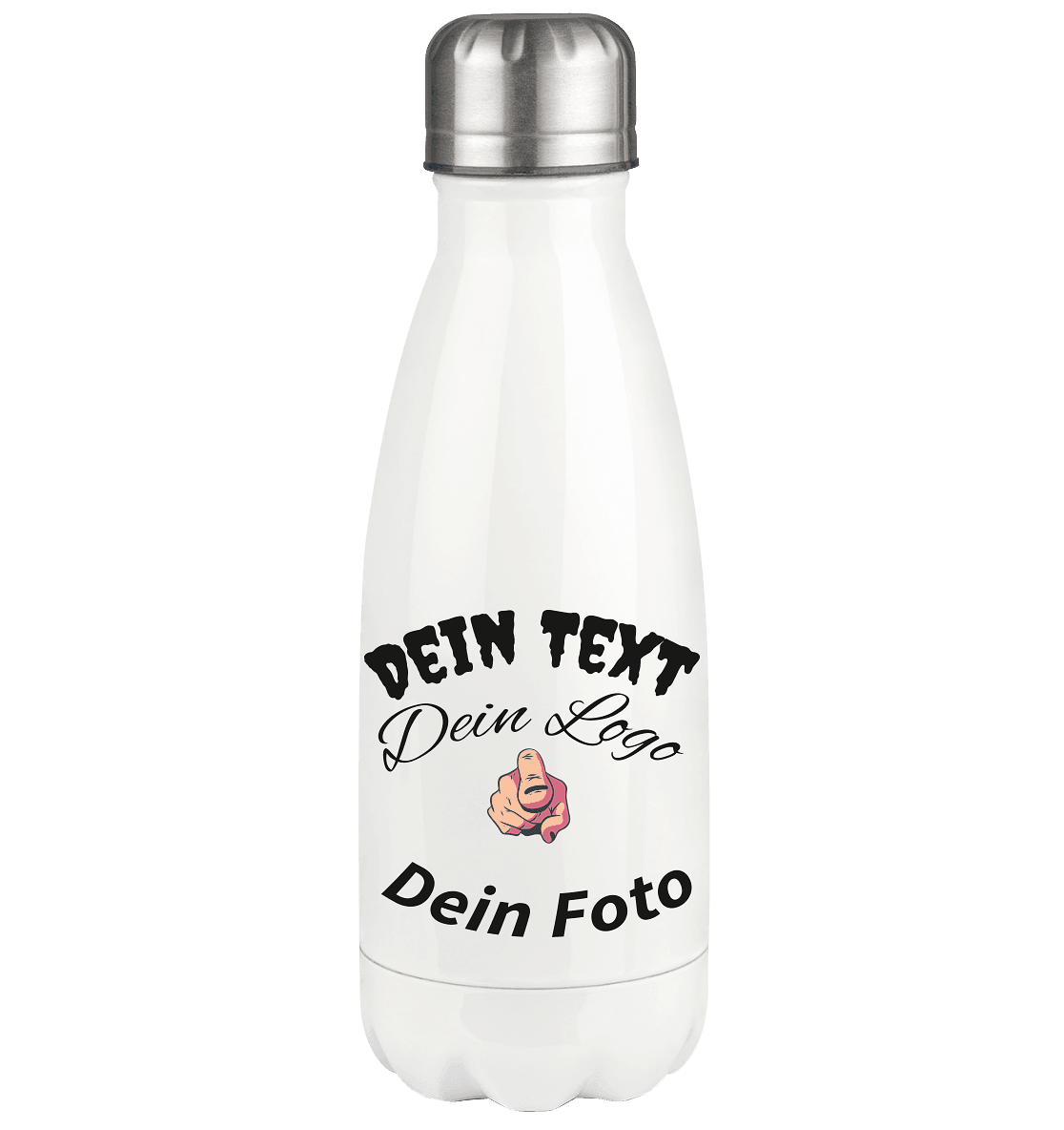 Dein Text ,Dein Logo,Dein Foto , Wunsch Design zum selbst gestalten - Thermoflasche 350ml - Online Kaufhaus München