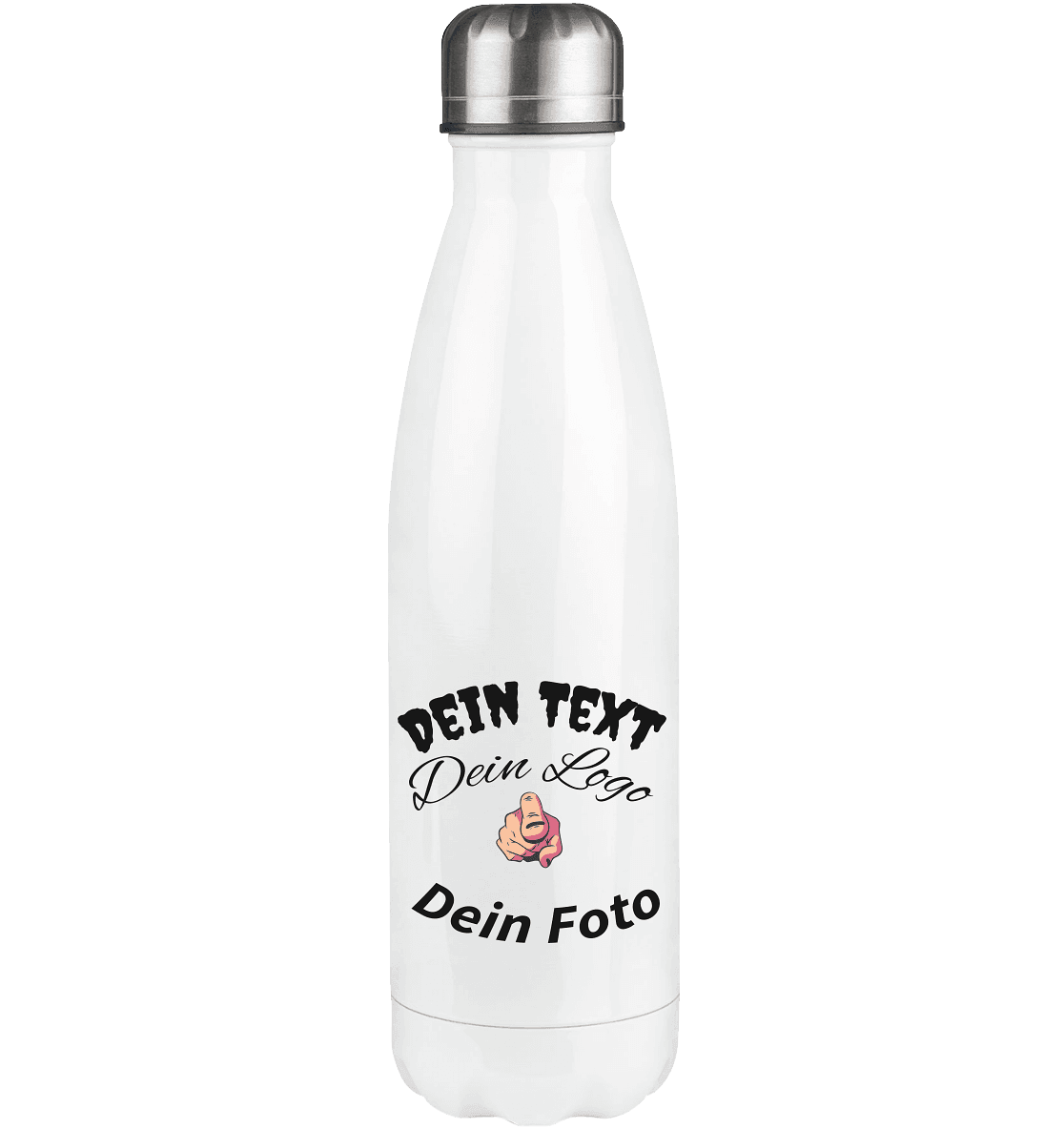 Dein Text ,Dein Logo,Dein Foto , Wunsch Design zum selbst gestalten - Thermoflasche 500ml - Online Kaufhaus München