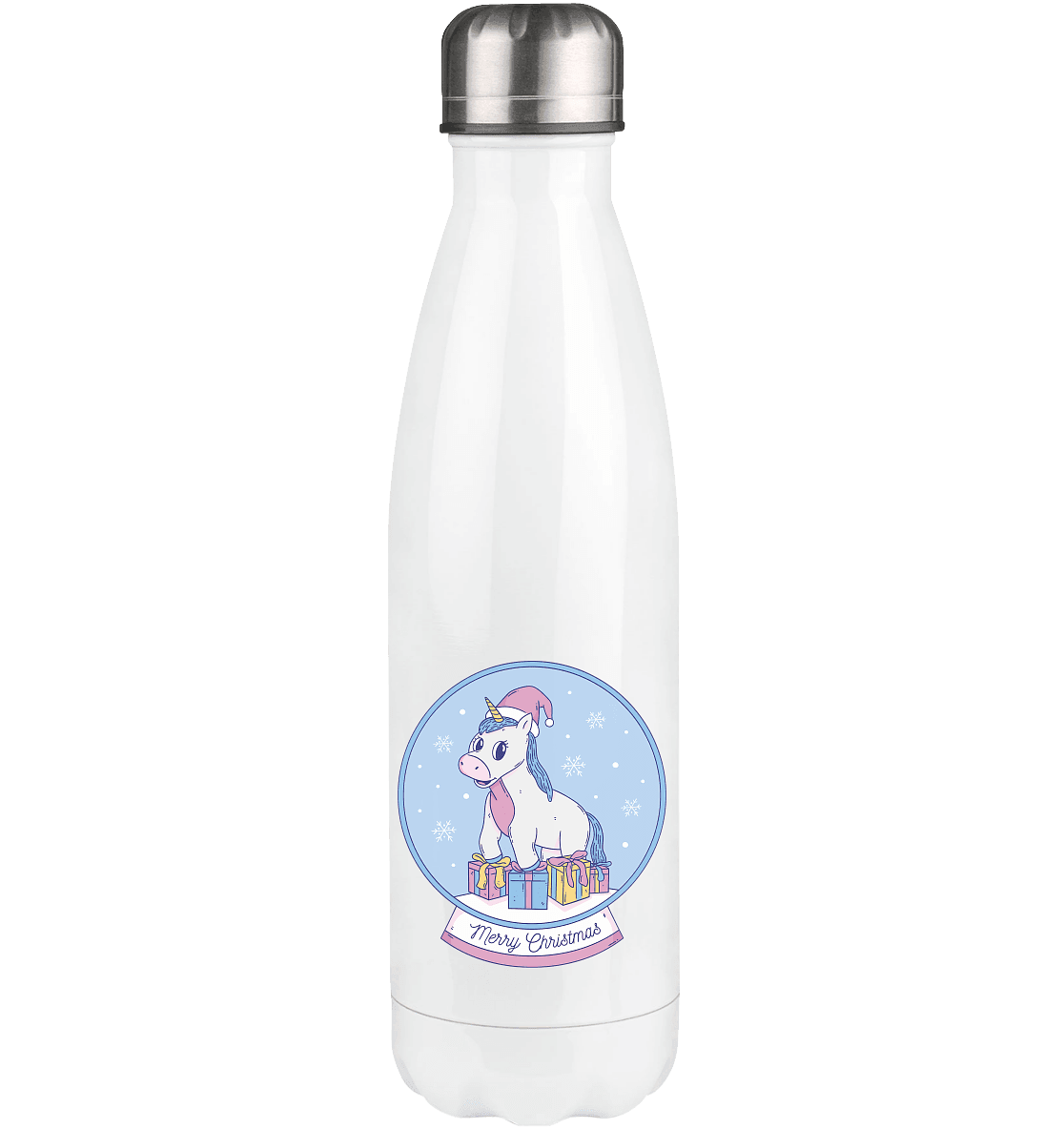 Weihnachten , Weihnachtskugel mit Einhorn , Unicorn Merry Christmas - Thermoflasche 500ml - Online Kaufhaus München