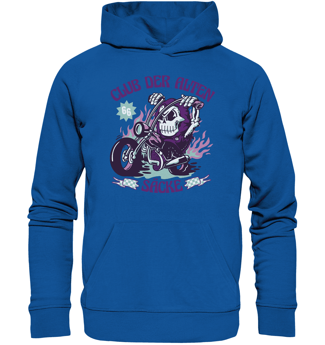Club der alten Säcke ,Biker ,Motorradfahrer Skelett - Organic Basic Hoodie - Online Kaufhaus München