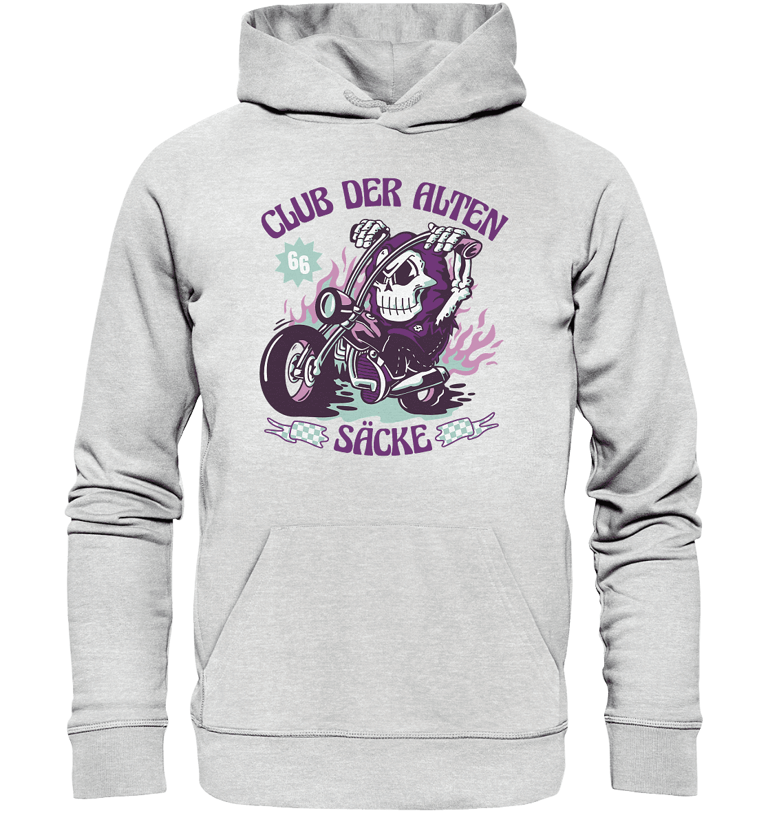 Club der alten Säcke ,Biker ,Motorradfahrer Skelett - Premium Unisex Hoodie - Online Kaufhaus München