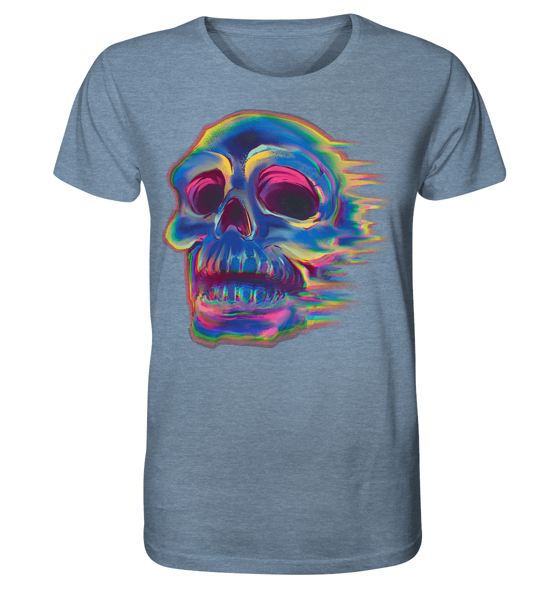 Design menschlicher Schädel, Totenkopf , Biker - Organic Shirt (meliert) - Online Kaufhaus München
