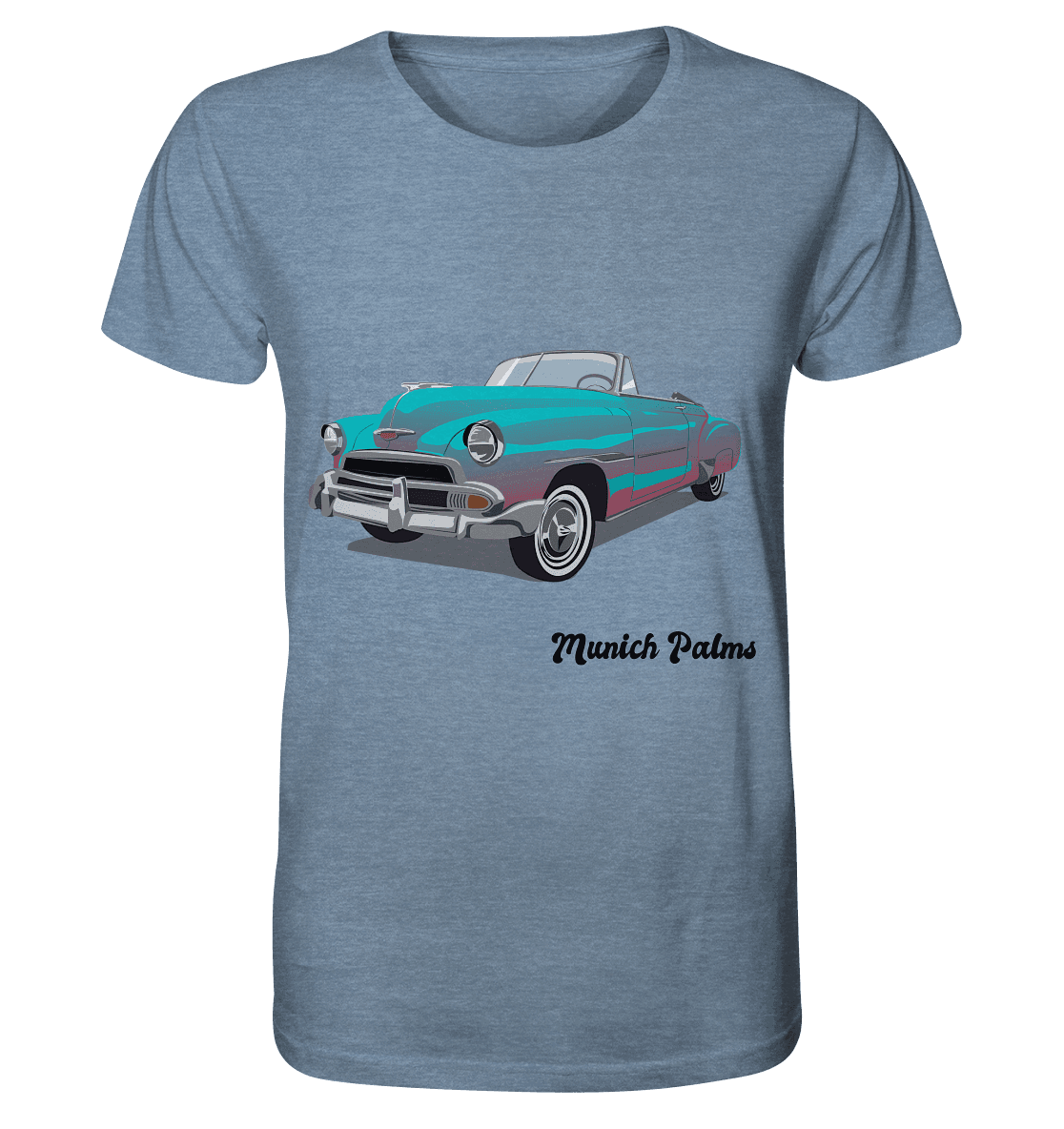 Fleetline Retro Classic Car Oldtimer , Auto ,Cabrio by Munich Palms - Organic Shirt (meliert) - Online Kaufhaus München